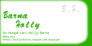 barna holly business card